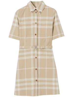 Burberry signature check-print cotton shirt dress - Neutrals