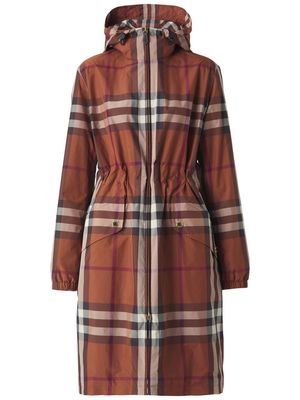 Burberry Signature Check-print parka coat - Brown