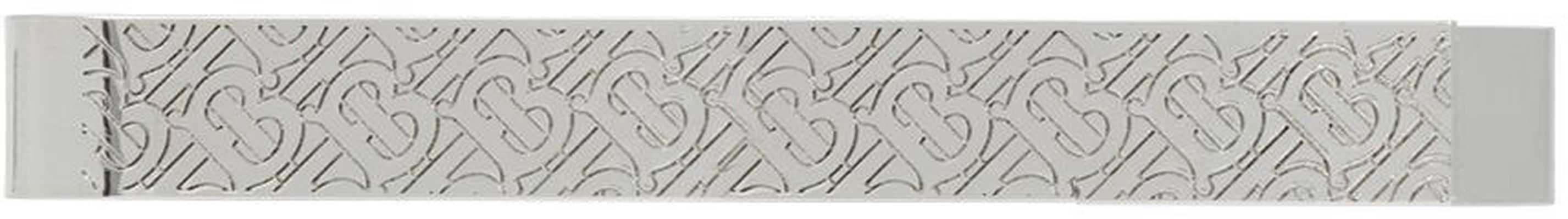 Burberry Silver Monogram Tie Bar