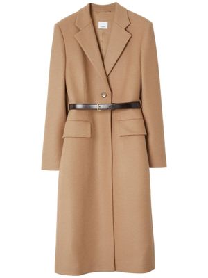 Burberry single-breasted belted coat - Neutrals