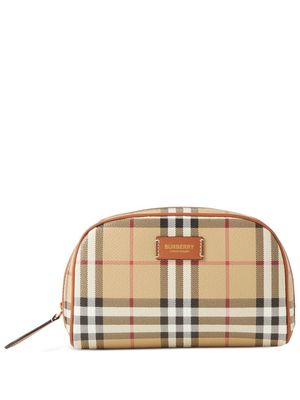 Burberry small check travel pouch - Neutrals