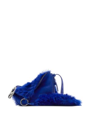Burberry small Knight faux-fur shoulder bag - Blue