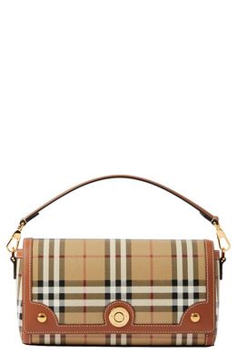 burberry Small Note Check & Leather Crossbody Bag in Briar Brown