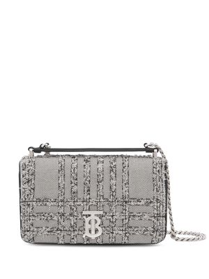 Burberry small perforated checked Lola bag - Black