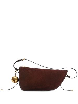 Burberry small Shield suede shoulder bag - Brown