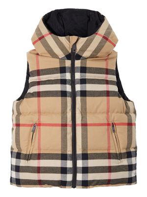 Burberry Smanicato Rainer Reversibile In Cotone Con Cappuccio Bambino