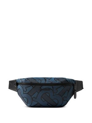 Burberry Sonny monogram-jacquard belt bag - Blue