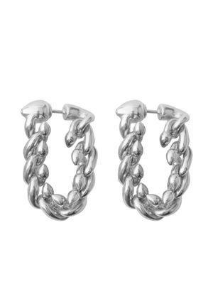 Burberry Spear silver chain hoop earrings