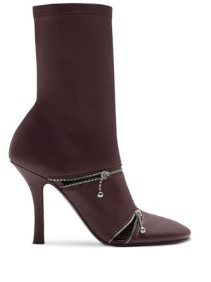 Burberry squared-toe leather boots
