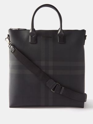 Burberry - Stirling Checked Canvas Tote - Mens - Charcoal