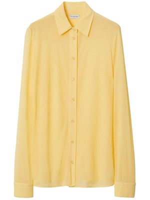 Burberry straight-point collar button-down shirt - Yellow