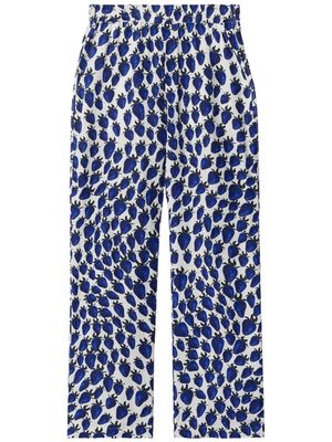 Burberry strawberry-print straight trousers - White