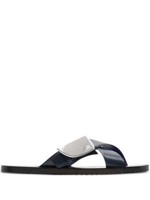 Burberry Stripe Shield EKD leather sandals - Blue