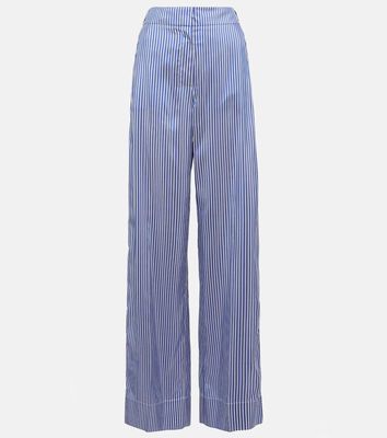Burberry Striped high-rise silk wide-leg pants