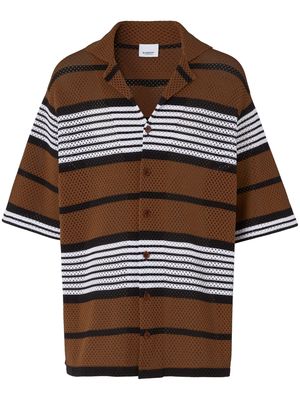 Burberry striped mesh shirt - Brown