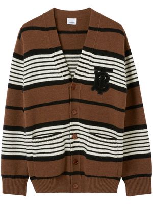 Burberry striped wool-blend cardigan - Brown