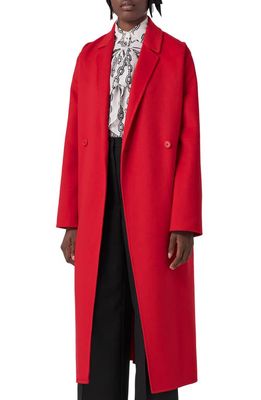 burberry Sulby Belted Double Breasted Cashmere Coat in Bright Red
