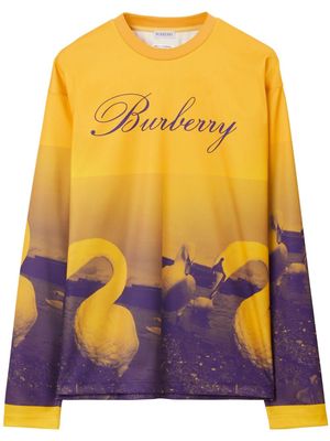 Burberry Swan-print cotton sweatshirt - Yellow