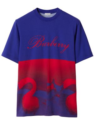 Burberry swan-print jersey T-shirt - Purple