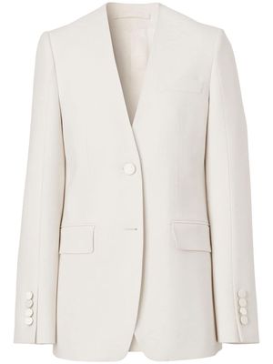 Burberry tailored collarless blazer - White