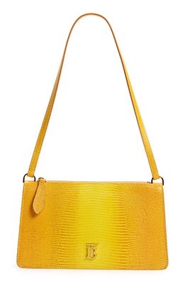 burberry TB Monogram Lizard Embossed Leather Pouch Shoulder Bag in Cool Lemon
