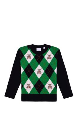 Burberry Thomas Bear Argyle-checked Crewneck Jumper