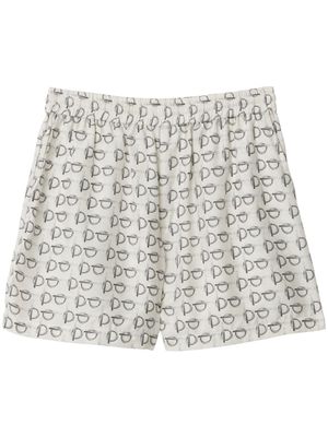 Burberry toggle-print silk shorts - White