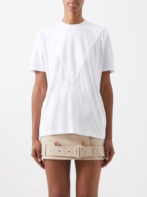 Burberry - V-panel Jersey T-shirt - Womens - White