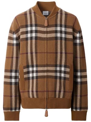 Burberry Vintage Check cashmere bomber jacket - Brown