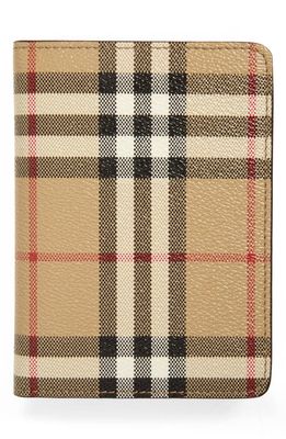 burberry Vintage Check Coated Canvas & Leather Passport Wallet in Archive Beige