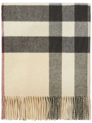 Burberry Vintage Check fringed cashmere blanket - Neutrals