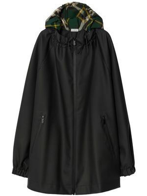 Burberry Vintage-Check hooded parka coat - Black