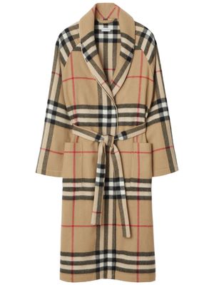 Burberry Vintage Check-pattern belted cashmere robe - Neutrals