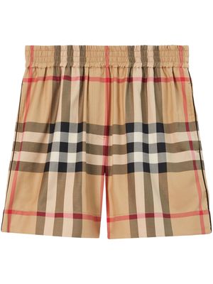 Burberry Vintage Check-pattern cotton shorts - Neutrals