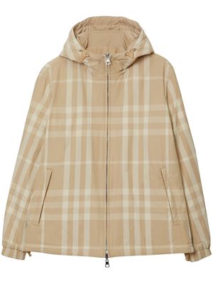 Burberry Vintage-check pattern hooded jacket - Neutrals