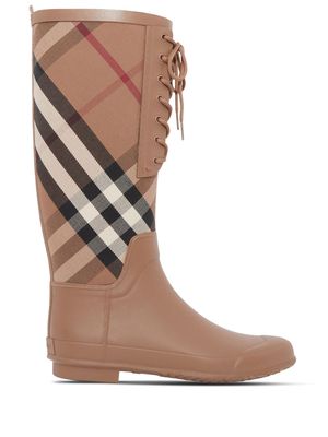 Burberry Vintage Check-print rain boots - Brown