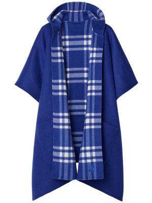 Burberry Vintage Check reversible cashmere cape - Blue