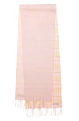 burberry Vintage Check Reversible Cashmere Fringe Scarf in Cameo