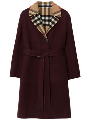 Burberry Vintage-check reversible wool coat - Brown