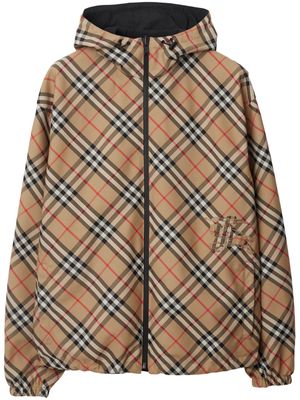 Burberry Vintage Check reversible zip-front hooded jacket - Brown