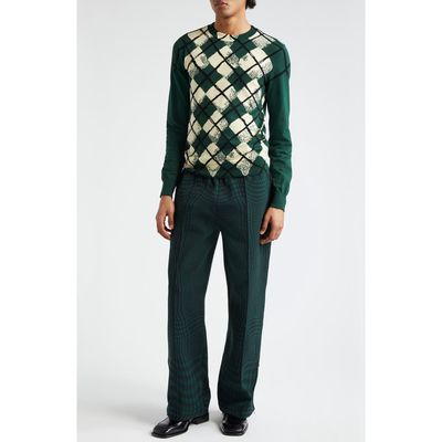 burberry Warped Houndstooth Track Pants in Ivy Ip Pattern at Nordstrom, Size Small