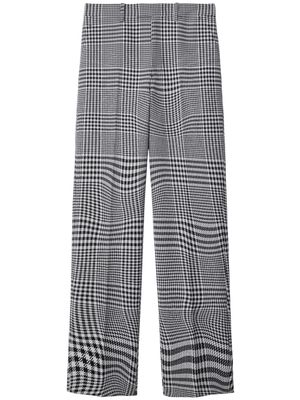 Burberry warped houndstooth wool-blend trousers - Black