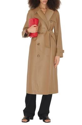 burberry Waterloo Leather Trench Coat in Camel