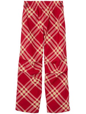 Burberry wide-leg checked cargo trousers - Red
