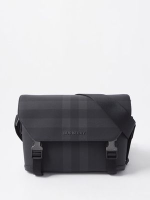 Burberry - Wright Checked Canvas Cross-body Bag - Mens - Charcoal