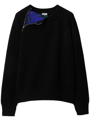 Burberry zip-detail wool jumper - Black