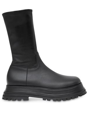 Burberry zip-up calf-length boots - Black