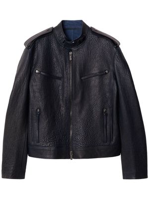 Burberry zip-up leather jacket - Blue