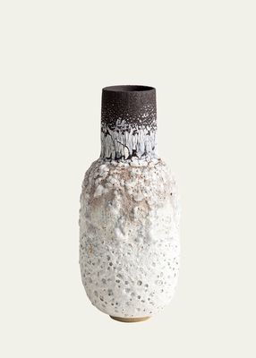 Burnt Sienna Stone & Porcelain Medium Bottle Vase, 15"