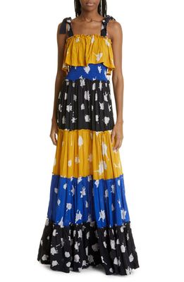 BUSAYO Dotun Maxi Dress in Black/Yellow/Blue